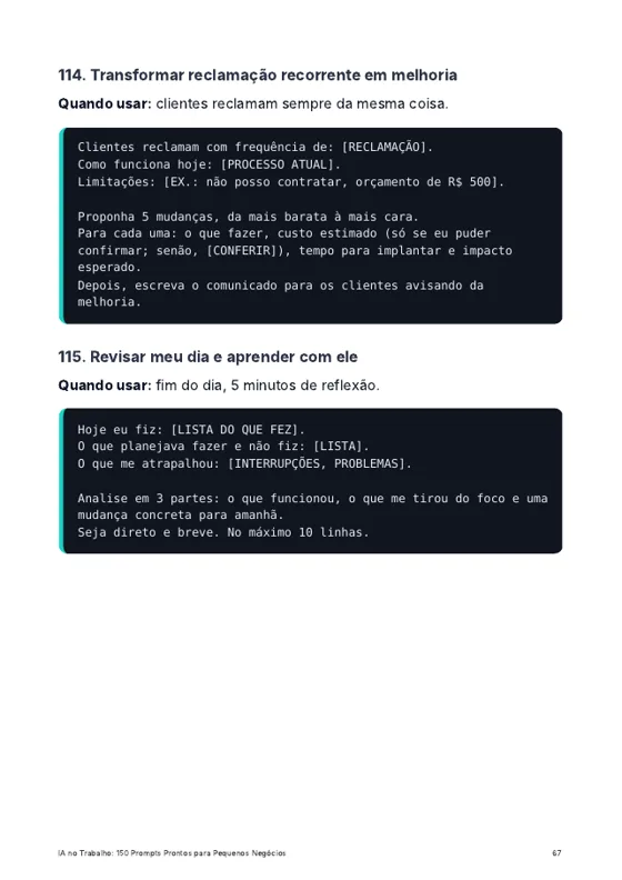 Página de exemplo do guia