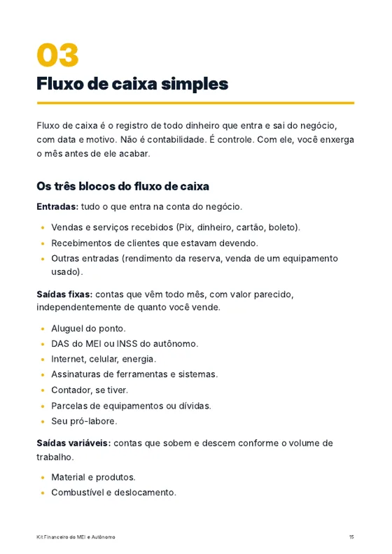 Página de exemplo do guia